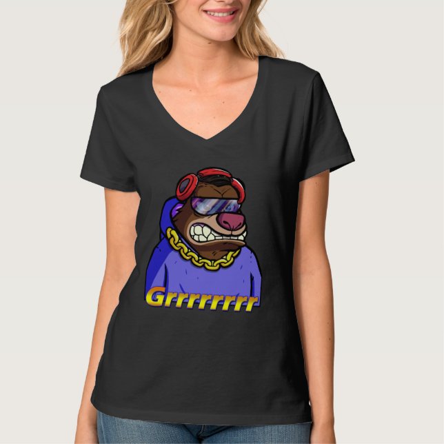 Camiseta Bossy Bear Club NFT Non Fungible Artwork Grrr Grow (Anverso)