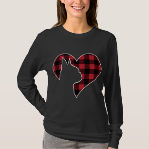 Camiseta Bostie Boston Terrier Dog Navidades Buffalo Plaid