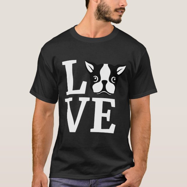 Camiseta Bostie de amor de Boston Terrier (Anverso)