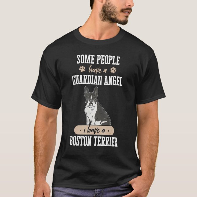Camiseta Boston Bull Terrier Dog Guardian Angel Boston Terr (Anverso)