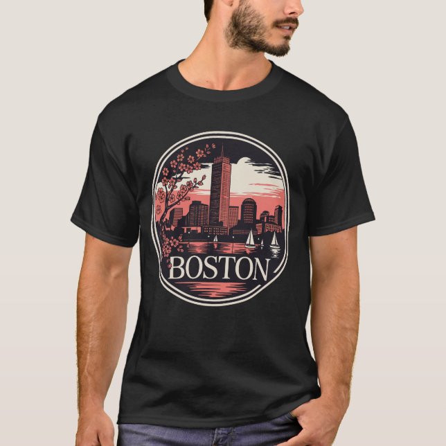 Camiseta Boston City Massachusetts Estados Unidos (Anverso)