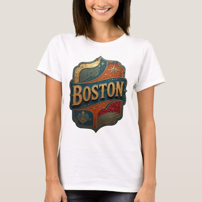 Camiseta BOSTON dorada icónica (Anverso)