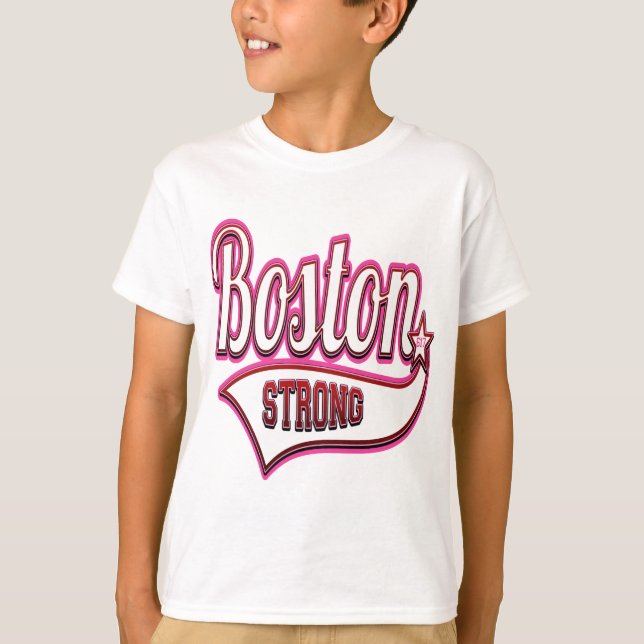 Camiseta Boston fuerte en rosa (Anverso)