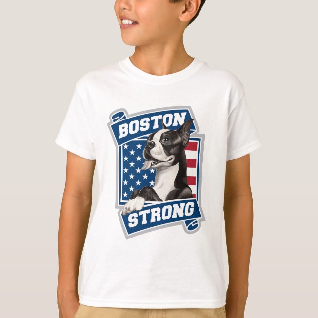 Camiseta BOSTON FUERTE estilo TERRIER escudo (Anverso)
