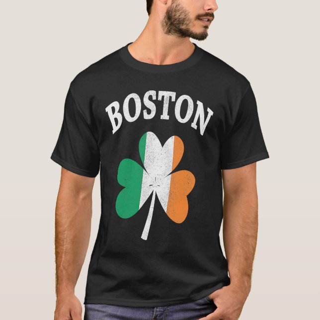 Camiseta Boston Irish Flag ShamrockI St Patrick's Day (Anverso)