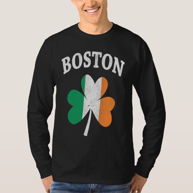 Camiseta Boston Irish Flag ShamrockI St Patrick's Day (Anverso)