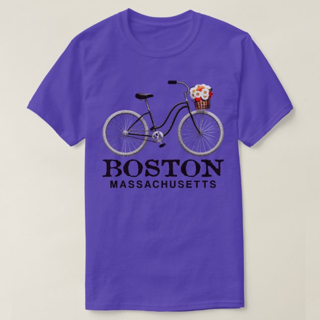 Camiseta Boston Massachusetts Bike Flowers Basket Summer Tr (Diseño del anverso)