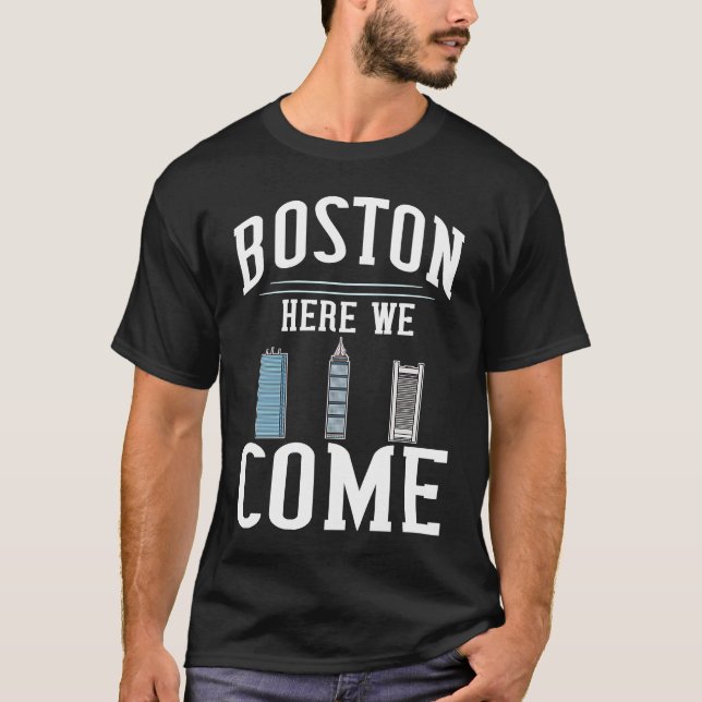 Camiseta Boston Massachusetts City Skyline Map Travel (Anverso)