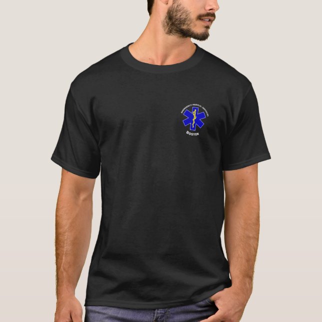 Camiseta Boston Massachusetts EMS Uniforme paramédica de EM (Anverso)