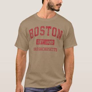 Camiseta Boston Massachusetts MA Diseño Deportivo Vintage R
