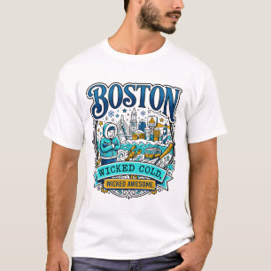 Camiseta bOSTON mASSACHUSETTS MALDITO FRÍO MALDITAMENTE INC