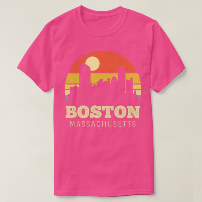 Camiseta Boston Massachusetts Vintage Sunset (Diseño del anverso)
