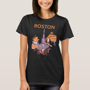 Camiseta Boston Old North Church Naranja Viaje