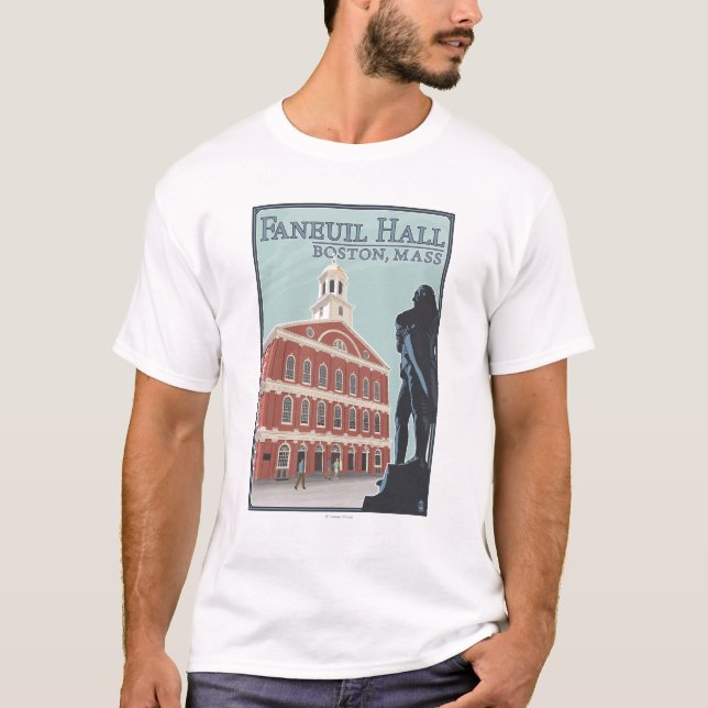 Camiseta Boston, opinión de MassachusettsFaneuil Pasillo (Anverso)