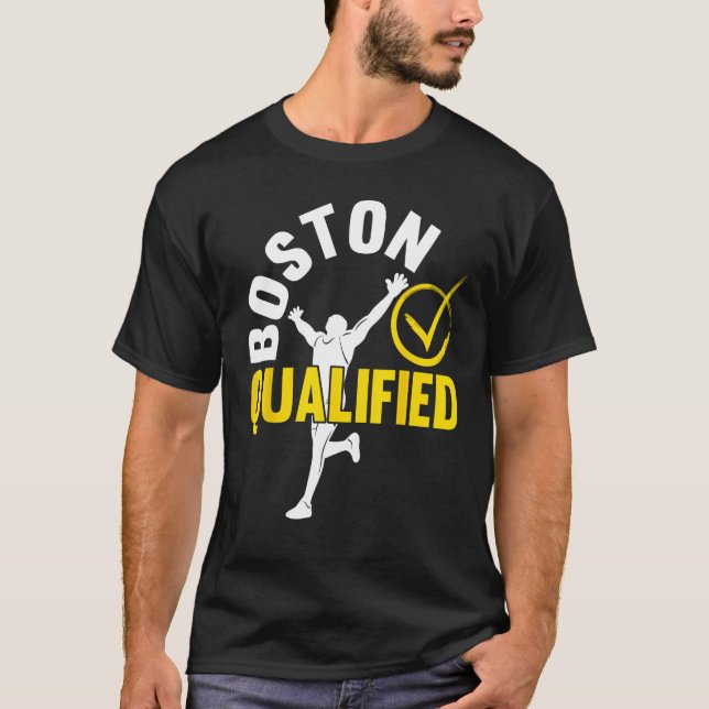 Camiseta Boston Qualifier Orgullosa Maratón corriendo (Anverso)