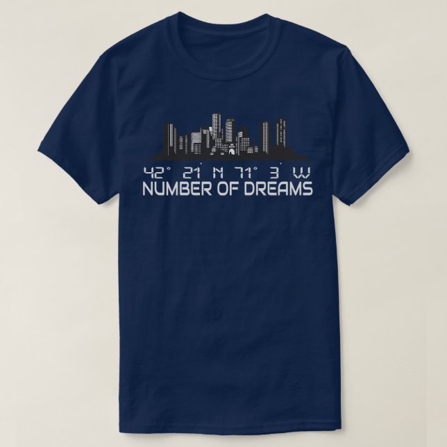Camiseta Boston Skyline GPS coordina Ciudad Dream City (Diseño del anverso)