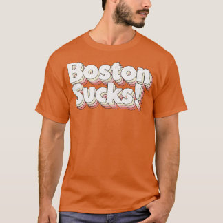 Camiseta Boston Sucks Estilo Retro Typografía Diseño 1