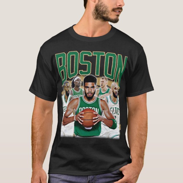 Camiseta BOSTON Tatum, marrón, blanco, vacaciones, porzingi (Anverso)