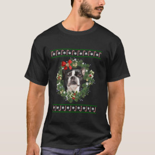 Camiseta Boston Terrible Christmas Tree Dog Santa Xmas Tee 