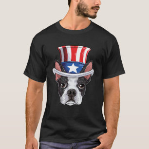 Camiseta Boston Terrier 4 de Julio Tío Sam Kids Ame