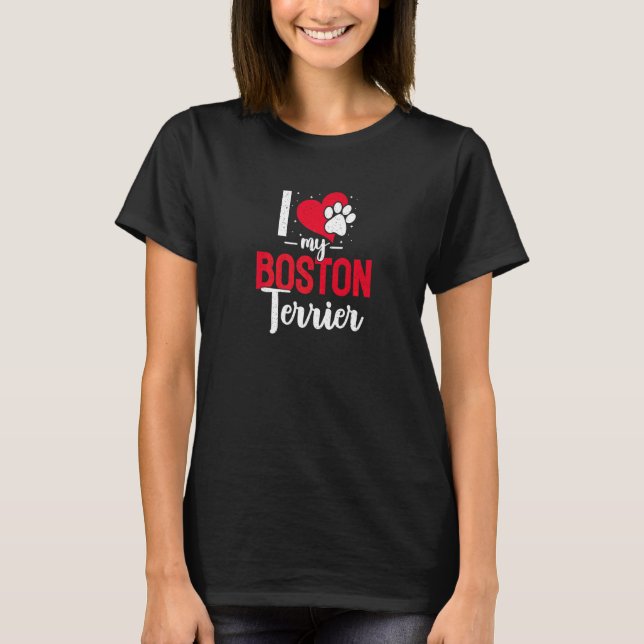 Camiseta Boston Terrier amo a Bostie perro (Anverso)