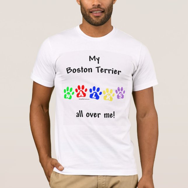 Camiseta Boston Terrier Camina Por Mí (Anverso)
