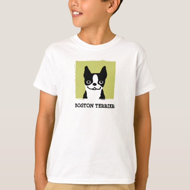 Camiseta Boston Terrier| Cara de perro recortada (Anverso)