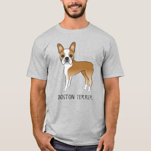 Camiseta Boston Terrier cervato de dibujos animados y texto