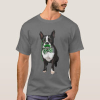 Boston Terrier Con Dolor Verde Y Bastante