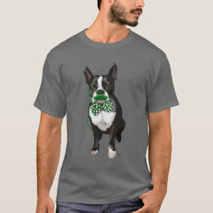 Camiseta Boston Terrier Con Mustache Verde Y Delicioso
