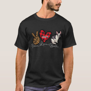 Camiseta Boston Terrier Cuadros Paz Amor Perrito Bonito