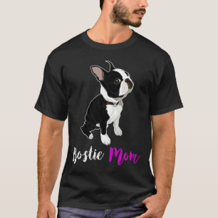 Camiseta Boston Terrier Cute Bostie Mom Vintage Red Bow