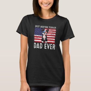 Camiseta Boston Terrier Dad Usa Bandera Estadounidense Bost