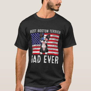 Camiseta Boston Terrier Dad Usa Bandera Estadounidense Bost