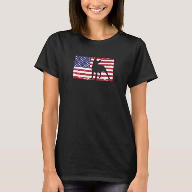 Camiseta Boston Terrier Distressed Patriotic All American U (Anverso)