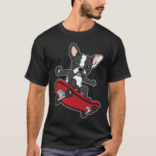 Camiseta Boston Terrier Dog Dogs Puppy Skateboard Boarder