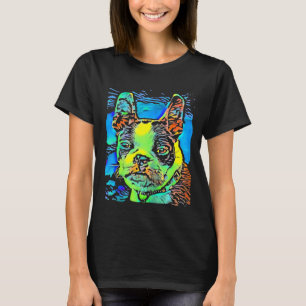 Camiseta Boston Terrier Dog Face Puppy Pop Art