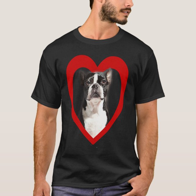 Camiseta Boston Terrier  Dog Heart   Terrier  Boston Terrie (Anverso)