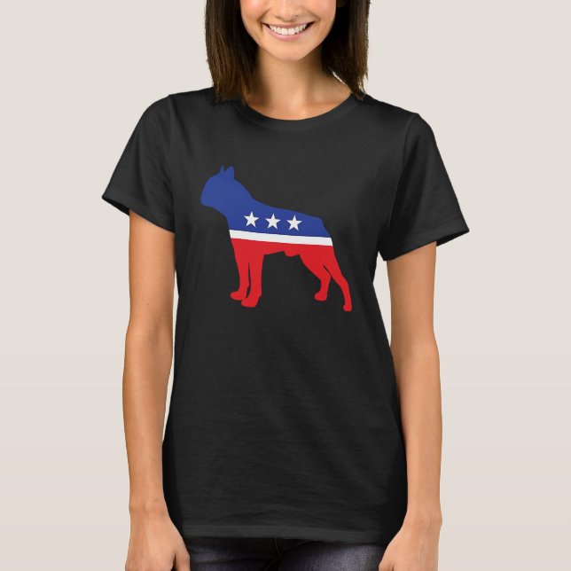 Camiseta Boston Terrier Dog  Political Symbol Election Masc (Anverso)