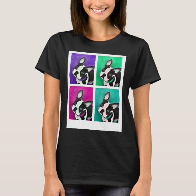Camiseta Boston Terrier Dog Pop Art (Anverso)