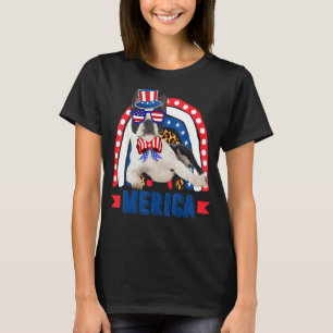 Camiseta Boston Terrier Dog Rainbow Leopard Bandera Merica