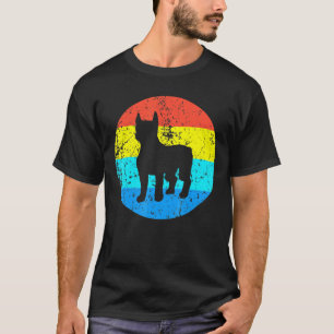 Camiseta Boston Terrier Dog Rama Silhouette Retro 1970 Ci
