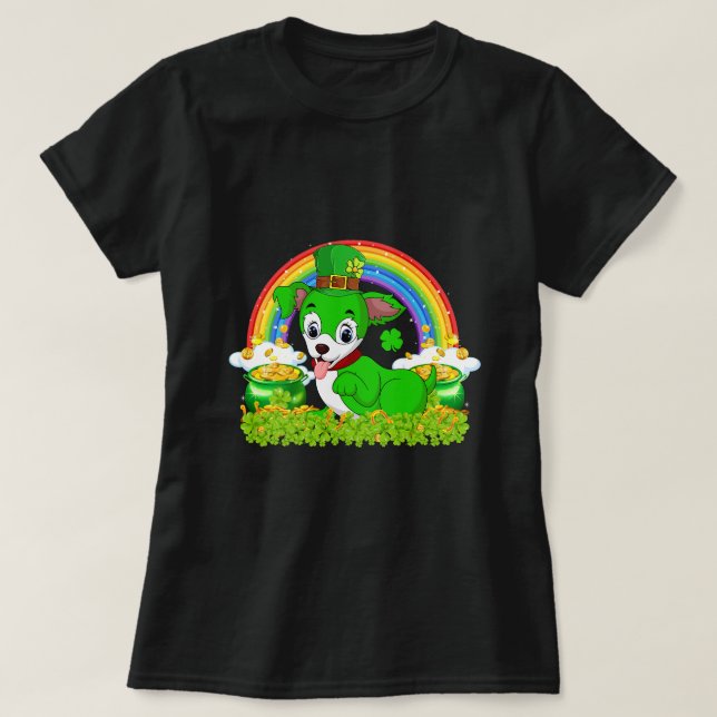 Camiseta Boston Terrier Dog St Patricks Día Shamrock irland (Diseño del anverso)