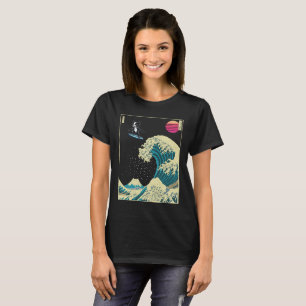 Camiseta Boston Terrier Dog Surfing en Kanagawa Wave Japa