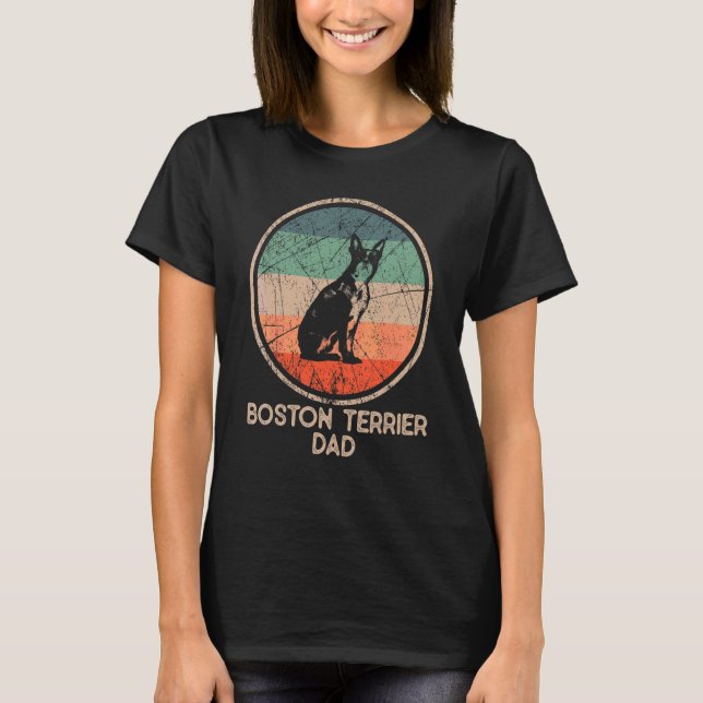 Camiseta Boston Terrier Dog Vintage Boston Terrier Dad (Anverso)