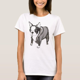 Camiseta Boston Terrier en pantalones de sudadera