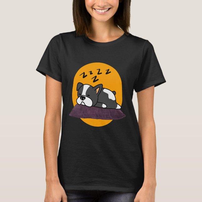 Camiseta Boston Terrier Funny Sleeping (Anverso)