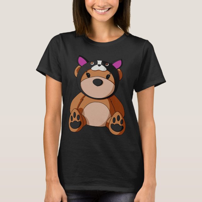 Camiseta Boston Terrier Gorra Teddy Bear (Anverso)