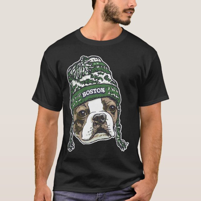 Camiseta Boston Terrier Green Beanie (Anverso)