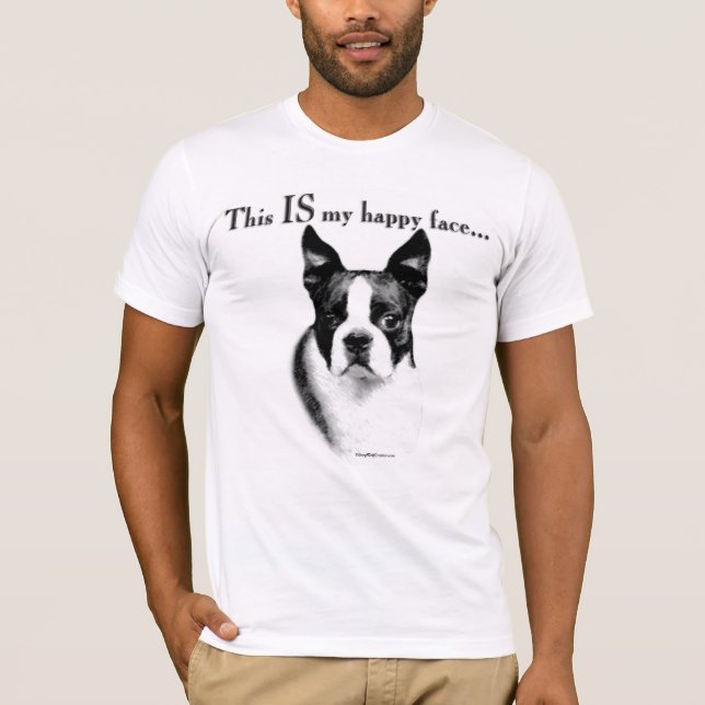 Camiseta Boston Terrier Happy Face (Anverso)